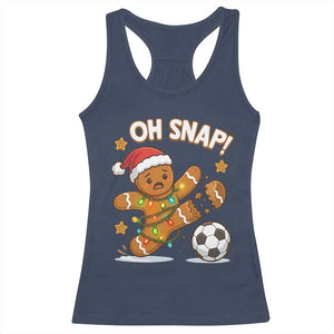 Oh Snap Gingerbreadman Christmas Soccer Racerback Tank Top TS10 Navy Print Your Wear