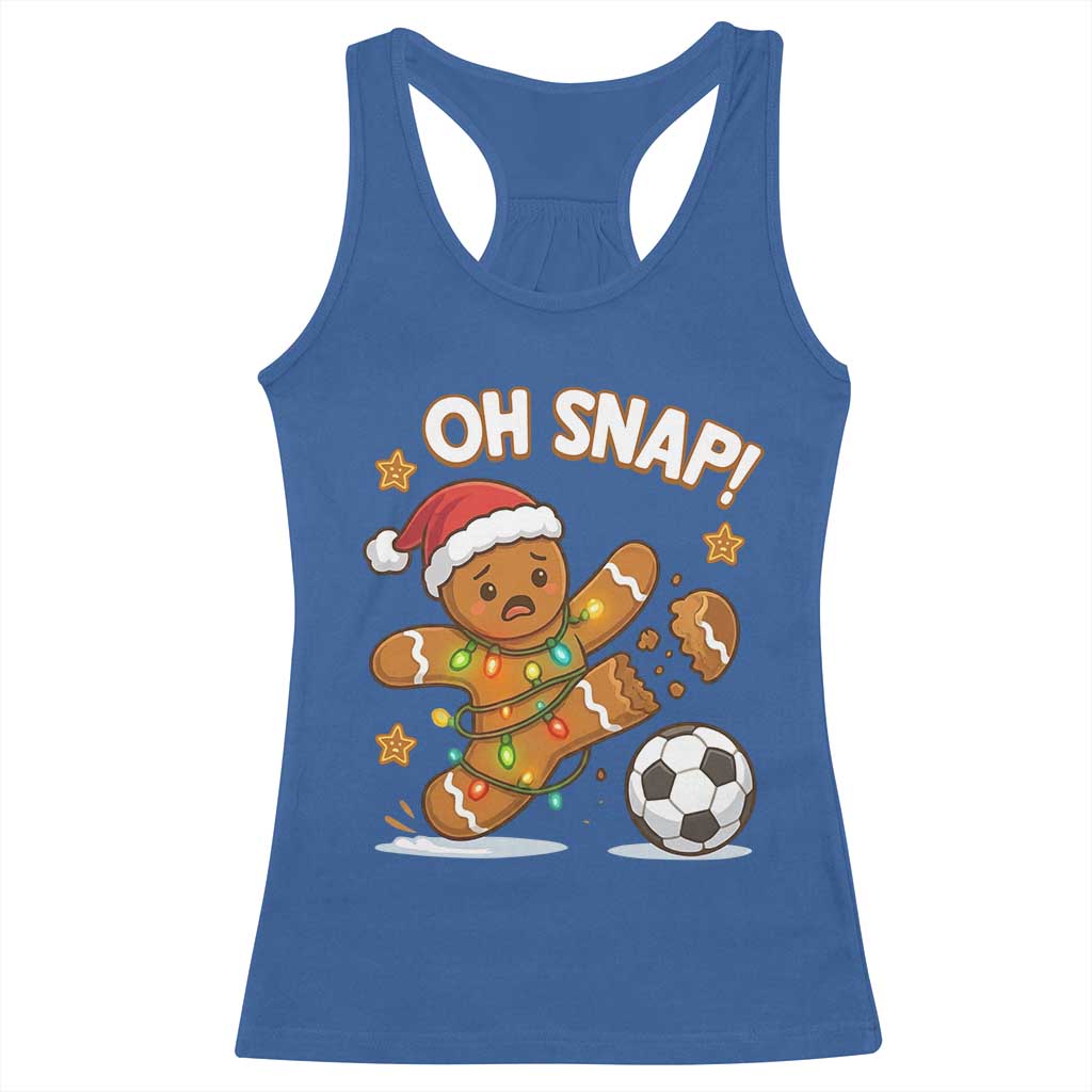 Oh Snap Gingerbreadman Christmas Soccer Racerback Tank Top TS10 Royal Blue Print Your Wear