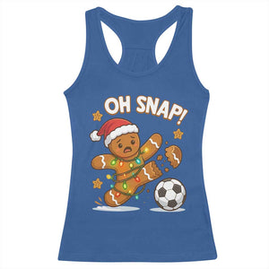 Oh Snap Gingerbreadman Christmas Soccer Racerback Tank Top TS10 Royal Blue Print Your Wear