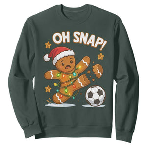Oh Snap Gingerbreadman Christmas Soccer Sweatshirt TS10 Dark Forest Green Print Your Wear