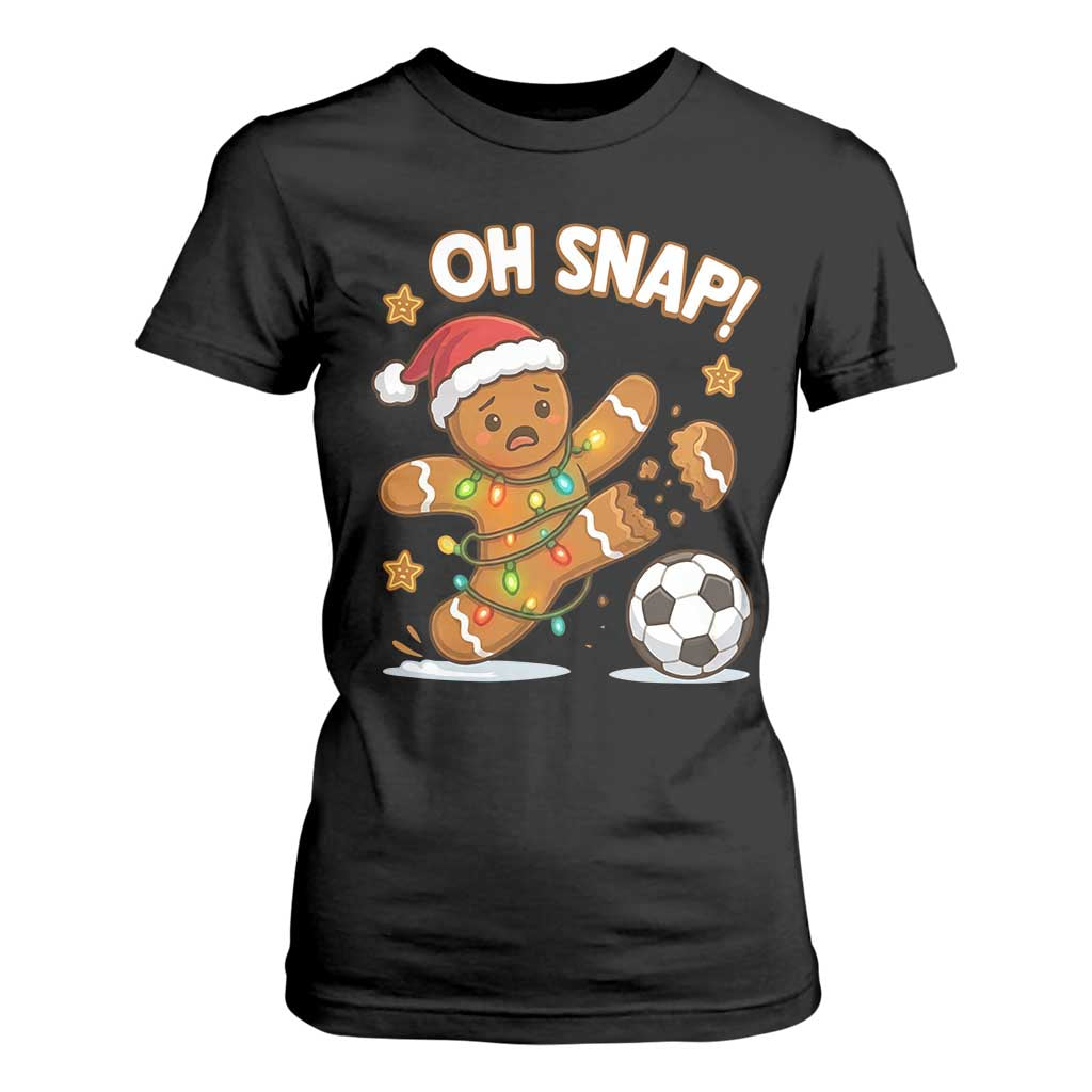 Oh Snap Gingerbreadman Christmas Soccer T Shirt For Women TS10 Black Print Your Wear