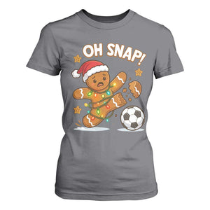 Oh Snap Gingerbreadman Christmas Soccer T Shirt For Women TS10 Charcoal Print Your Wear