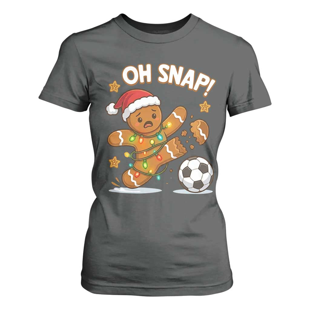 Oh Snap Gingerbreadman Christmas Soccer T Shirt For Women TS10 Dark Heather Print Your Wear