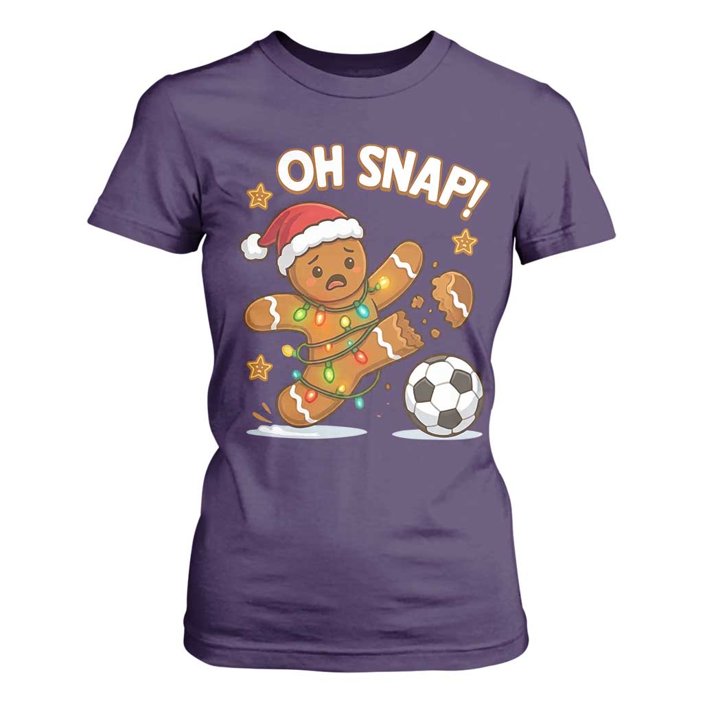 Oh Snap Gingerbreadman Christmas Soccer T Shirt For Women TS10 Purple Print Your Wear