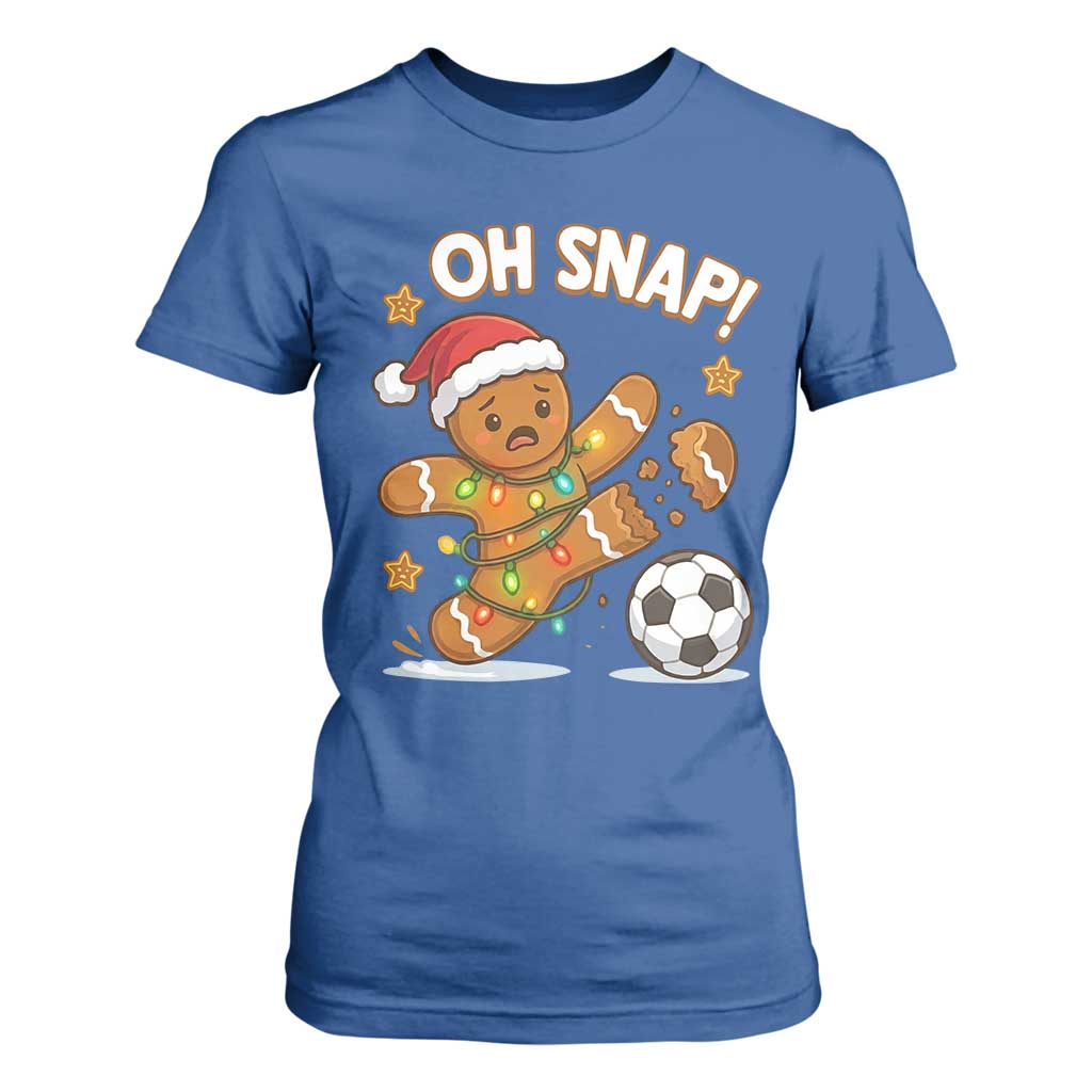 Oh Snap Gingerbreadman Christmas Soccer T Shirt For Women TS10 Royal Blue Print Your Wear