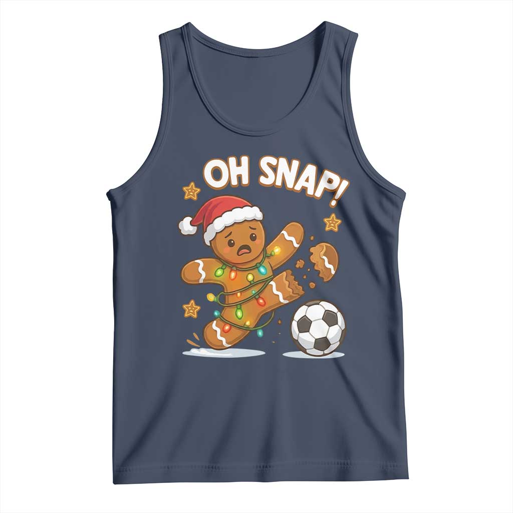 Oh Snap Gingerbreadman Christmas Soccer Tank Top TS10 Navy Print Your Wear
