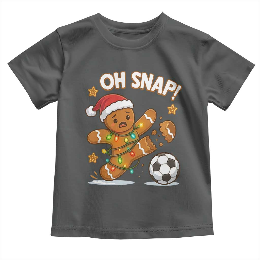 Oh Snap Gingerbreadman Christmas Soccer Toddler T Shirt TS10 Dark Heather Print Your Wear