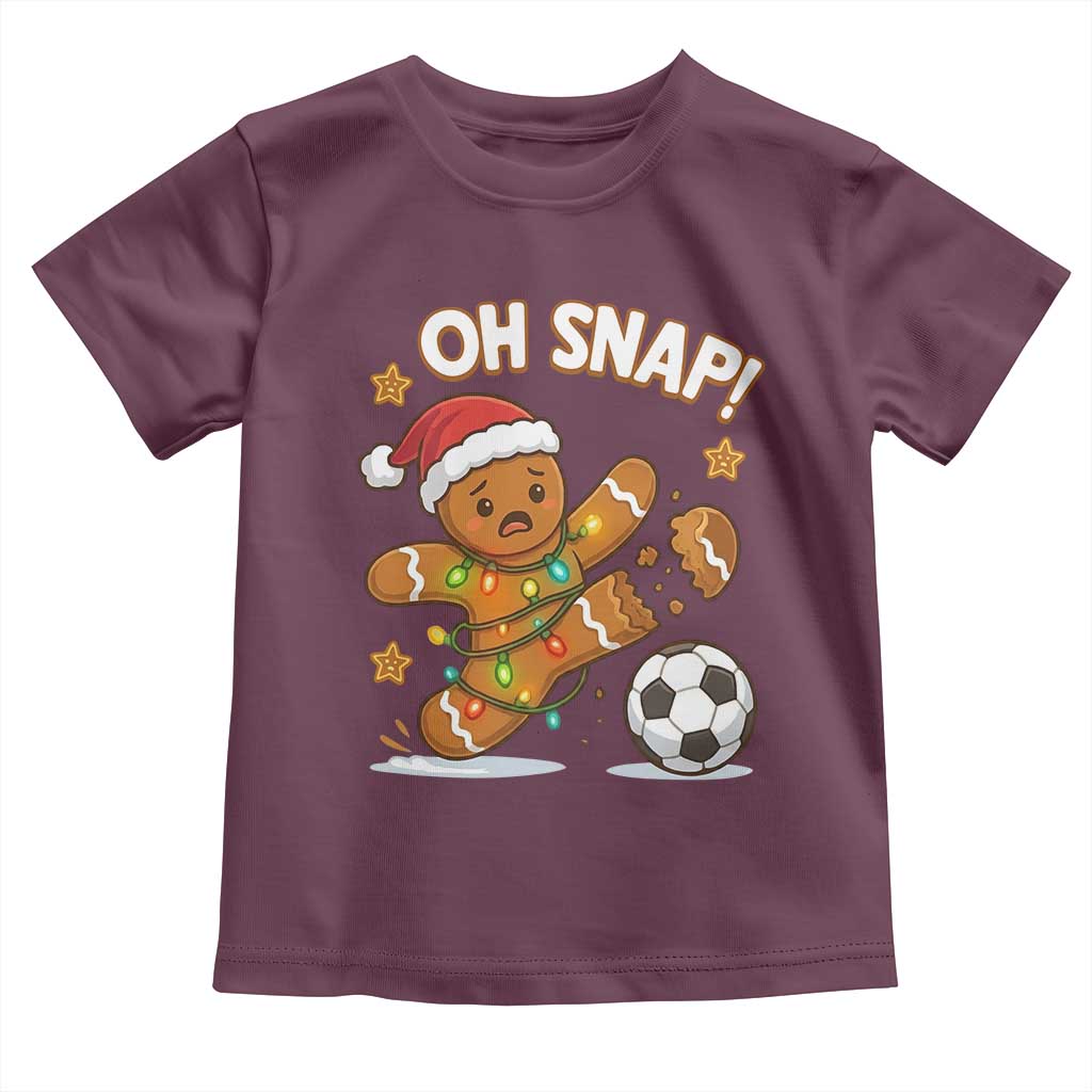 Oh Snap Gingerbreadman Christmas Soccer Toddler T Shirt TS10 Maroon Print Your Wear
