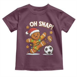 Oh Snap Gingerbreadman Christmas Soccer Toddler T Shirt TS10 Maroon Print Your Wear
