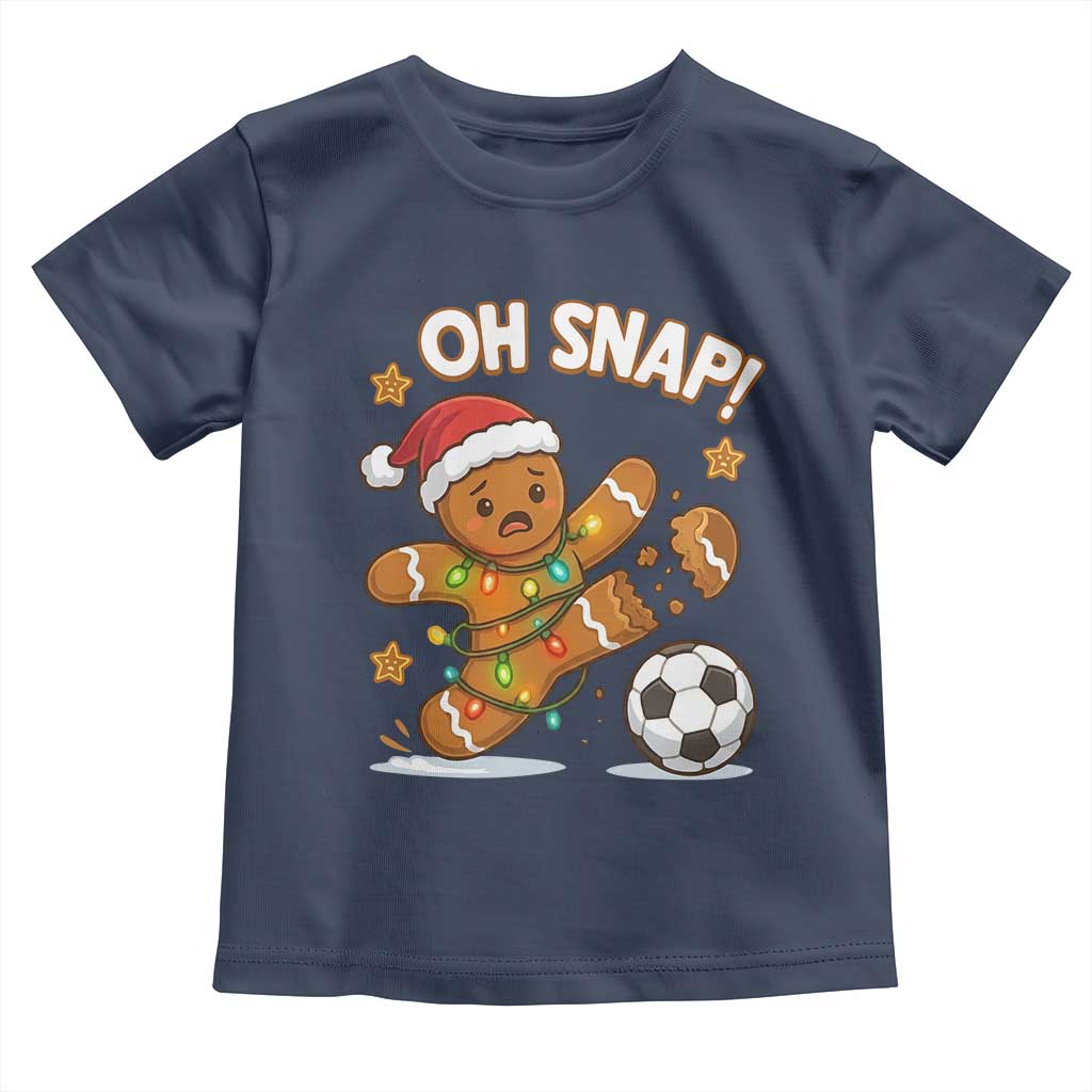 Oh Snap Gingerbreadman Christmas Soccer Toddler T Shirt TS10 Navy Print Your Wear