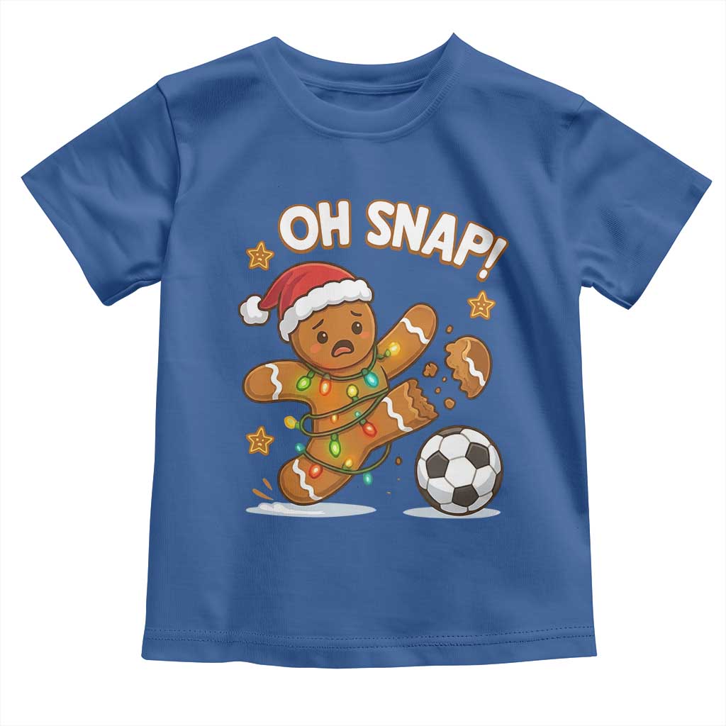 Oh Snap Gingerbreadman Christmas Soccer Toddler T Shirt TS10 Royal Blue Print Your Wear
