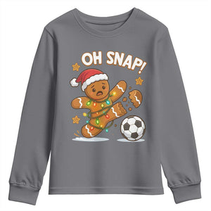 Oh Snap Gingerbreadman Christmas Soccer Youth Sweatshirt TS10 Charcoal Print Your Wear