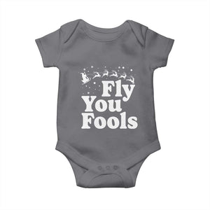 Funny Christmas Baby Onesie Fly You Fools Fantasy Movie Santa Sleigh Reindeer TS10 Charcoal Print Your Wear