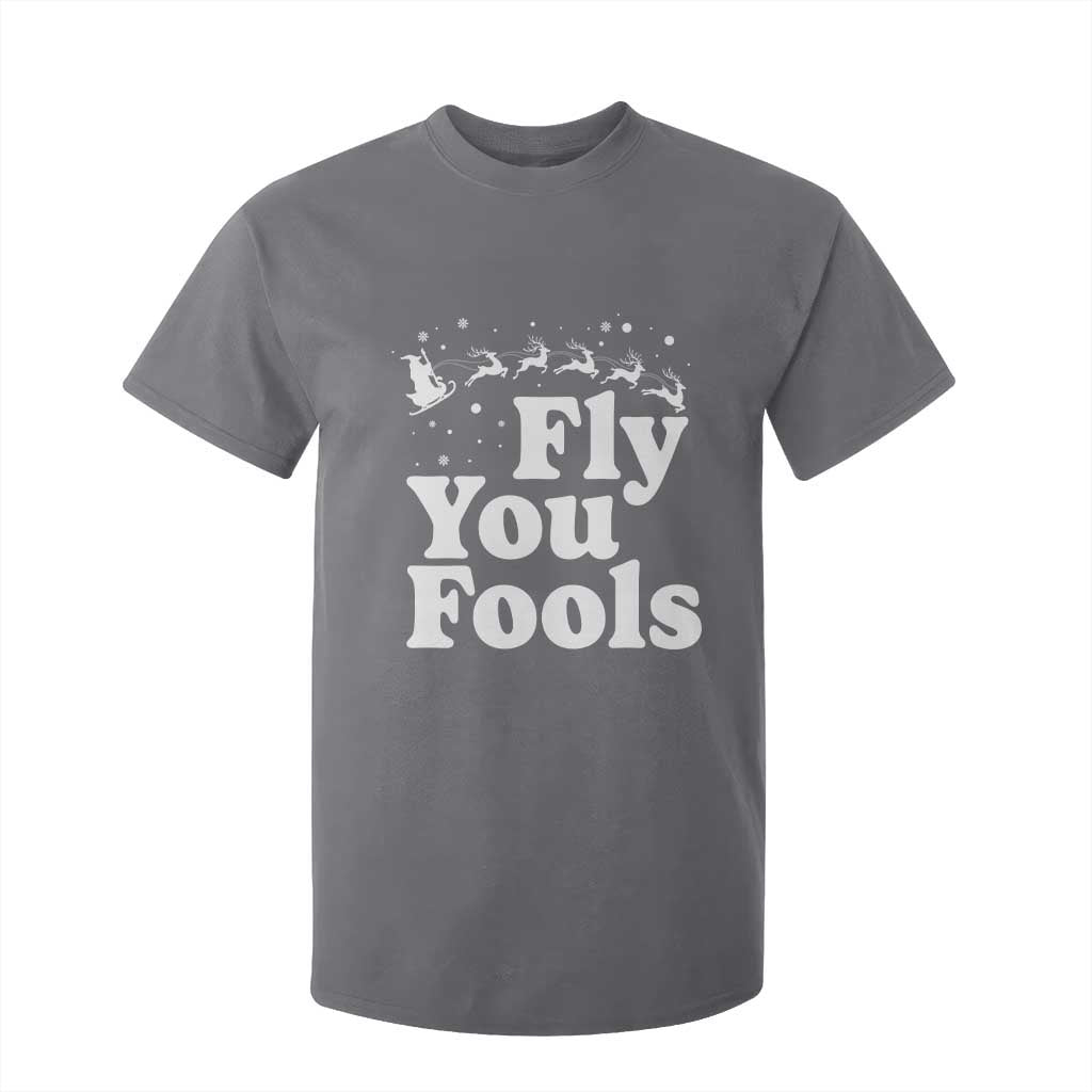 Funny Christmas T Shirt For Kid Fly You Fools Fantasy Movie Santa Sleigh Reindeer TS10 Charcoal Print Your Wear