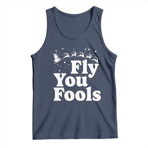 Funny Christmas Tank Top Fly You Fools Fantasy Movie Santa Sleigh Reindeer TS10 Navy Print Your Wear