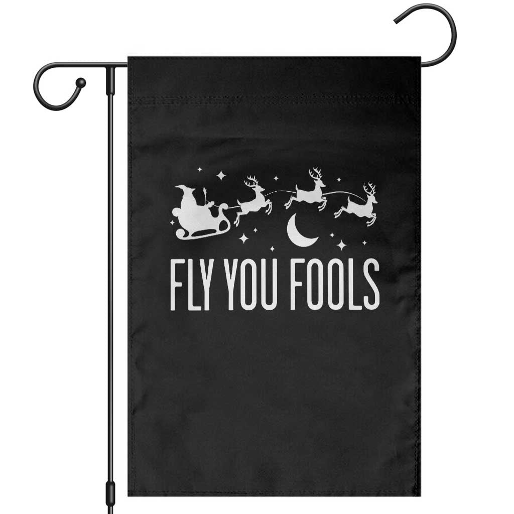 Funny Christmas Fly You Fools Garden Flag Fantasy Movie Fellowship Santa Sleigh Reindeer TS10 Black Print Your Wear