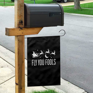 Funny Christmas Fly You Fools Garden Flag Fantasy Movie Fellowship Santa Sleigh Reindeer TS10 Print Your Wear