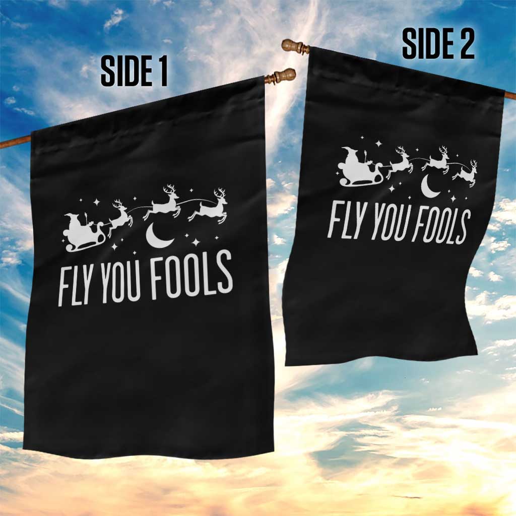 Funny Christmas Fly You Fools Garden Flag Fantasy Movie Fellowship Santa Sleigh Reindeer TS10 Print Your Wear