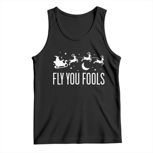 Funny Christmas Fly You Fools Tank Top Fantasy Movie Fellowship Santa Sleigh Reindeer - Print Your Wear