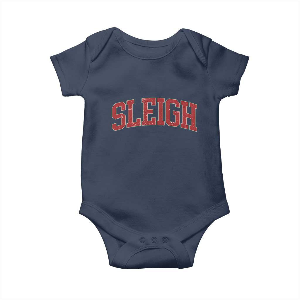 Sleigh Christmas Baby Onesie Funny Women Retro Merry Xmas Family Holiday TS10 Navy Print Your Wear