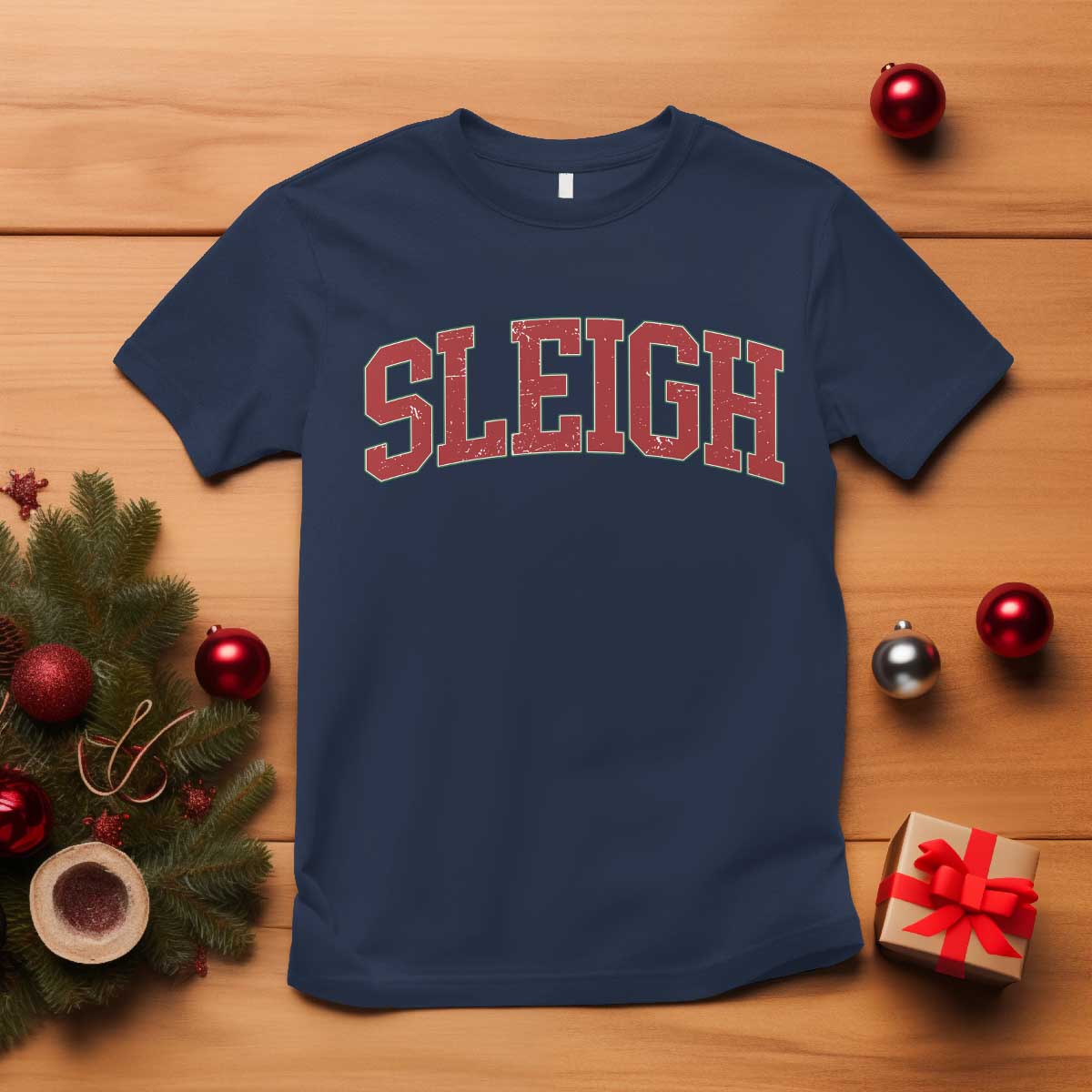 Sleigh Christmas T Shirt Funny Women Retro Merry Xmas Family Holiday TS10 Navy Print Your Wear