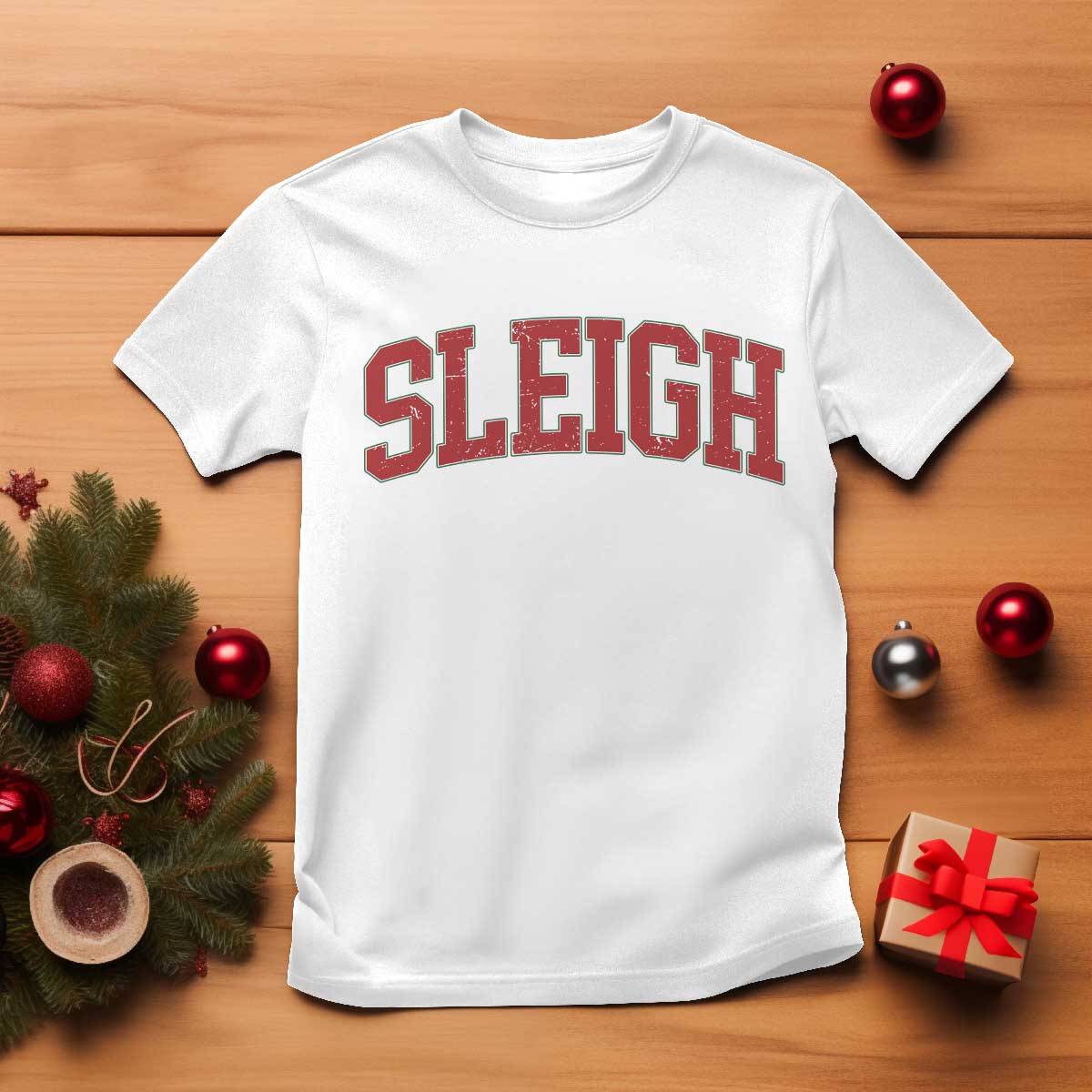 Sleigh Christmas T Shirt Funny Women Retro Merry Xmas Family Holiday TS10 White Print Your Wear