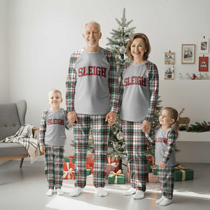 Sleigh Christmas Plaid Pajama Set Funny Women Retro Merry Xmas Family Holiday - Print Your Wear