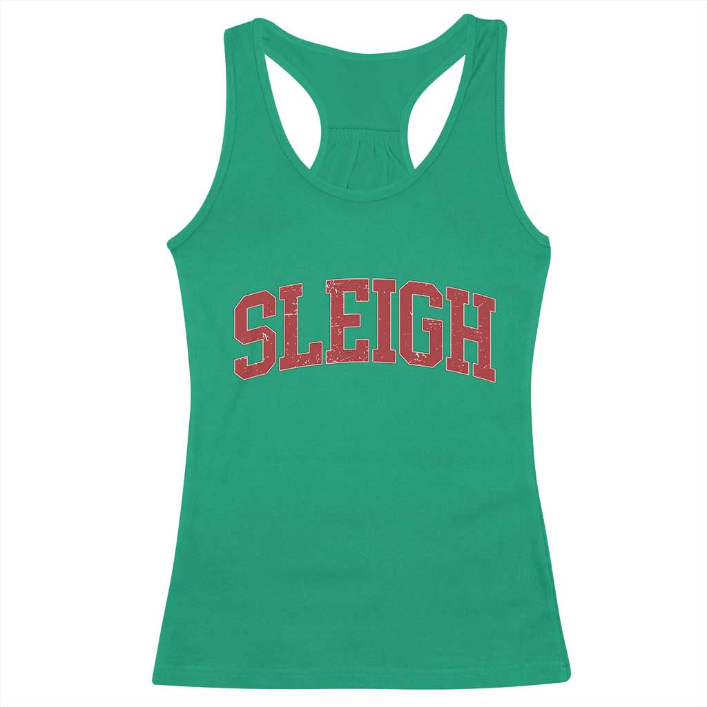 Sleigh Christmas Racerback Tank Top Funny Women Retro Merry Xmas Family Holiday - Print Your Wear