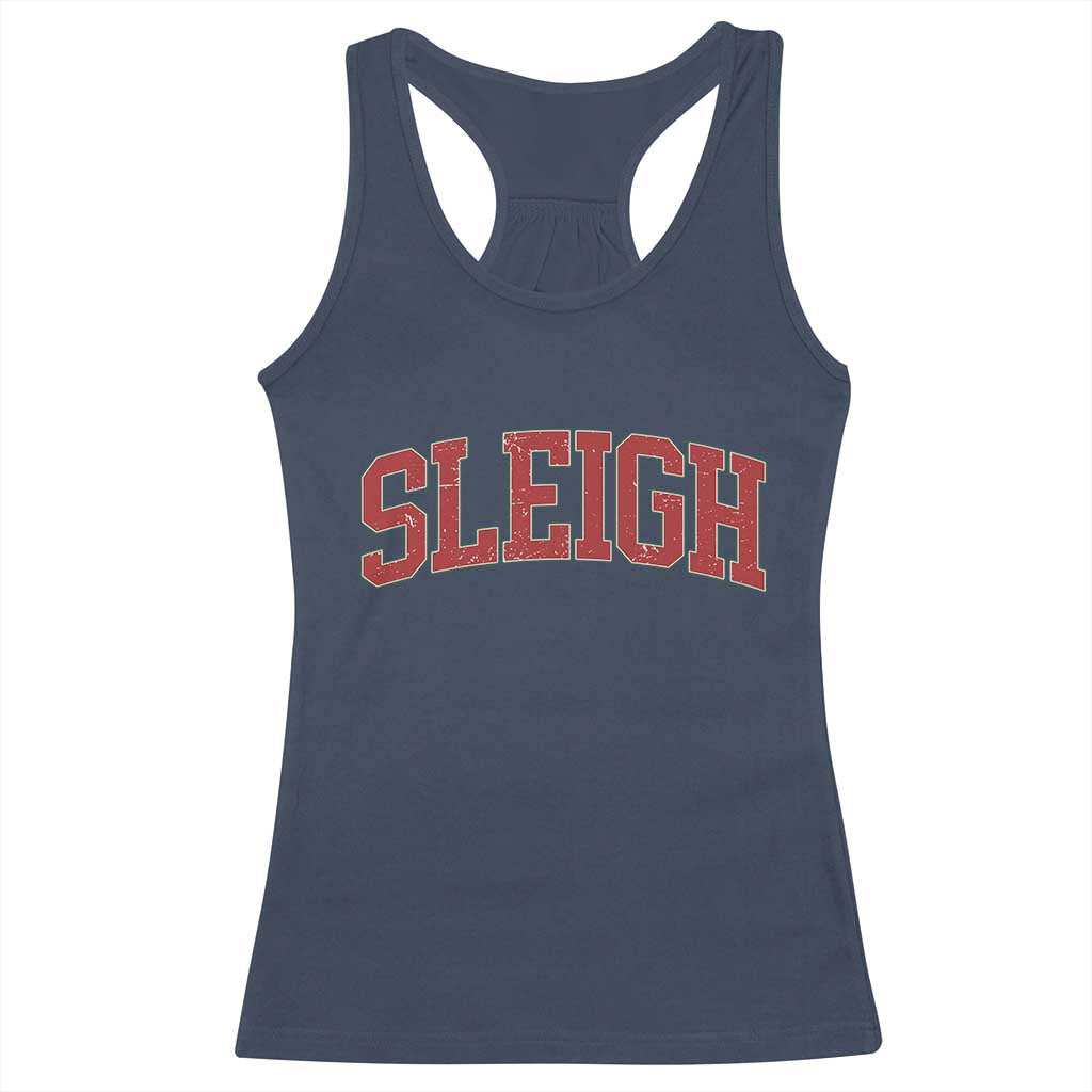 Sleigh Christmas Racerback Tank Top Funny Women Retro Merry Xmas Family Holiday TS10 Navy Print Your Wear
