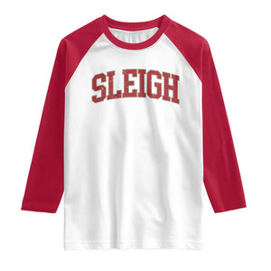 Sleigh Christmas Raglan Shirt Funny Women Retro Merry Xmas Family Holiday TS10 White Red Print Your Wear