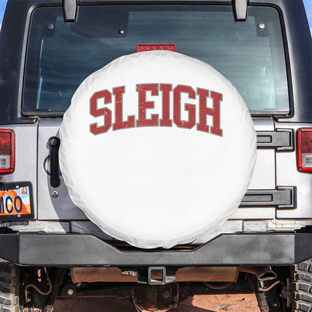 Sleigh Christmas Spare Tire Cover Funny Women Retro Merry Xmas Family Holiday TS10 No hole White Print Your Wear