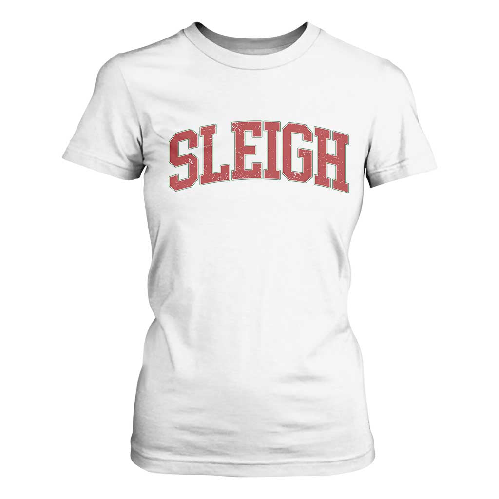 Sleigh Christmas T Shirt For Women Funny Women Retro Merry Xmas Family Holiday - Print Your Wear