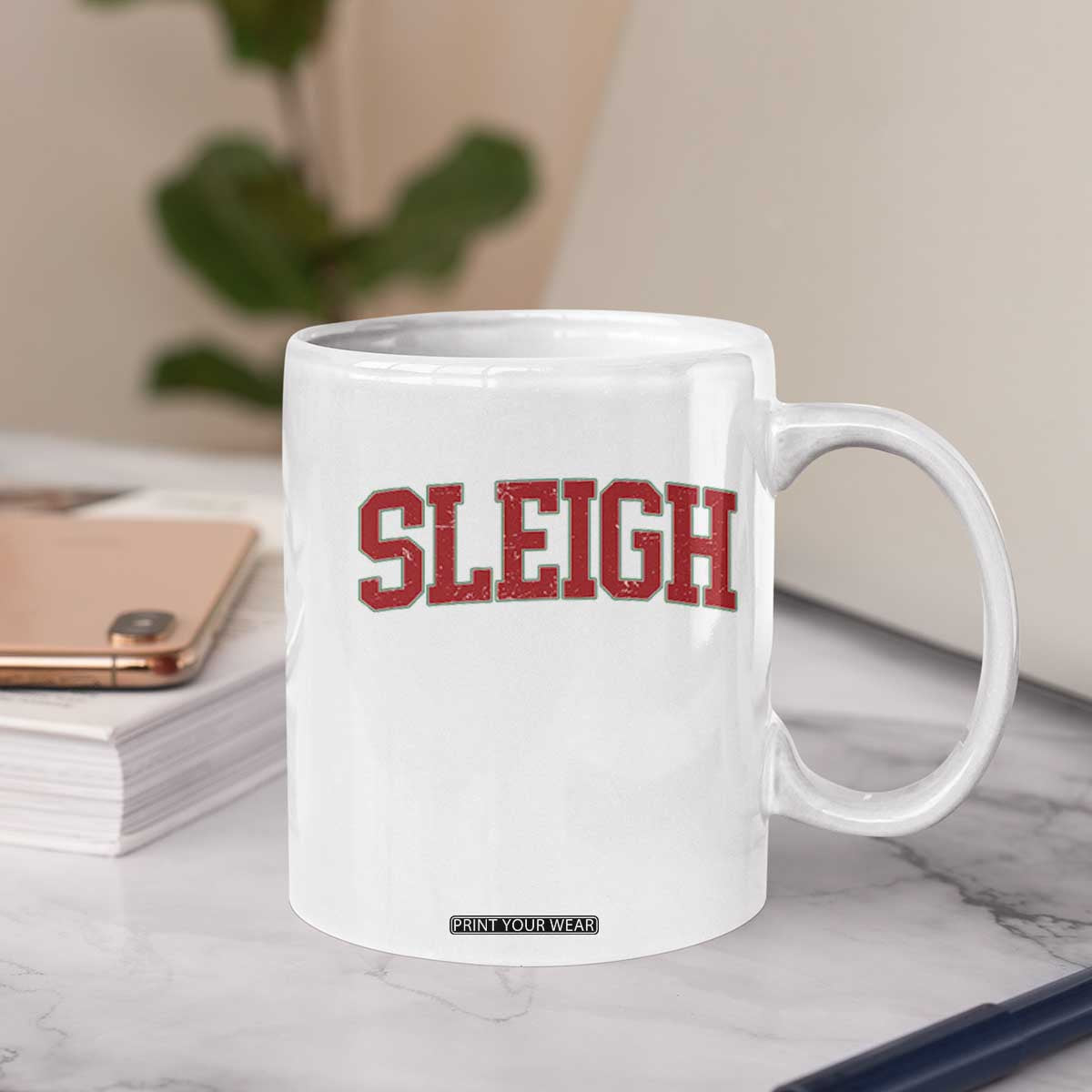 Sleigh Christmas Coffee Mug Funny Women Retro Merry Xmas Family Holiday TS10 Print Your Wear