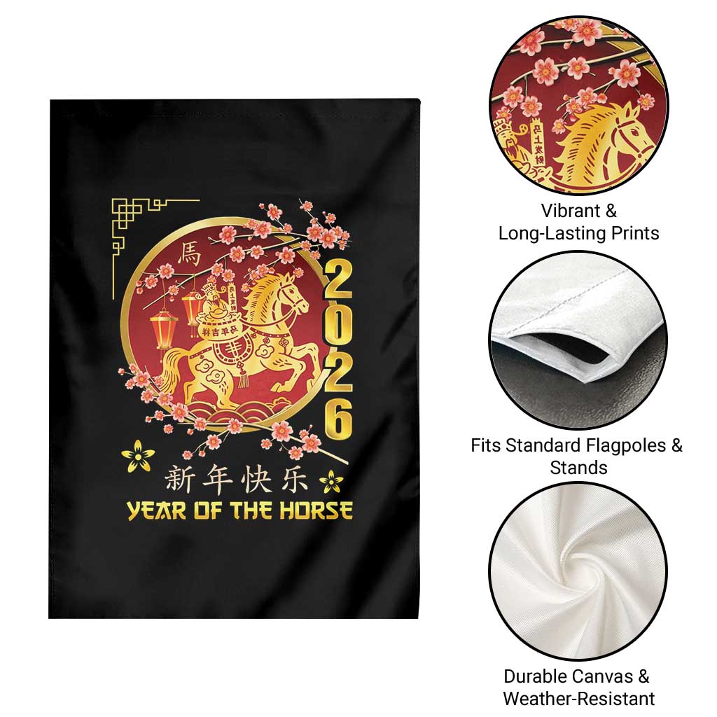 2026 Year of the Horse Lunar New Year Garden Flag TS10 Print Your Wear