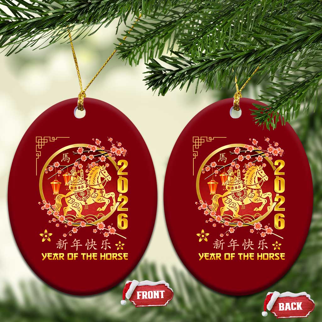 2026 Year of the Horse Lunar New Year Ceramic Ornament TS10 Print Your Wear