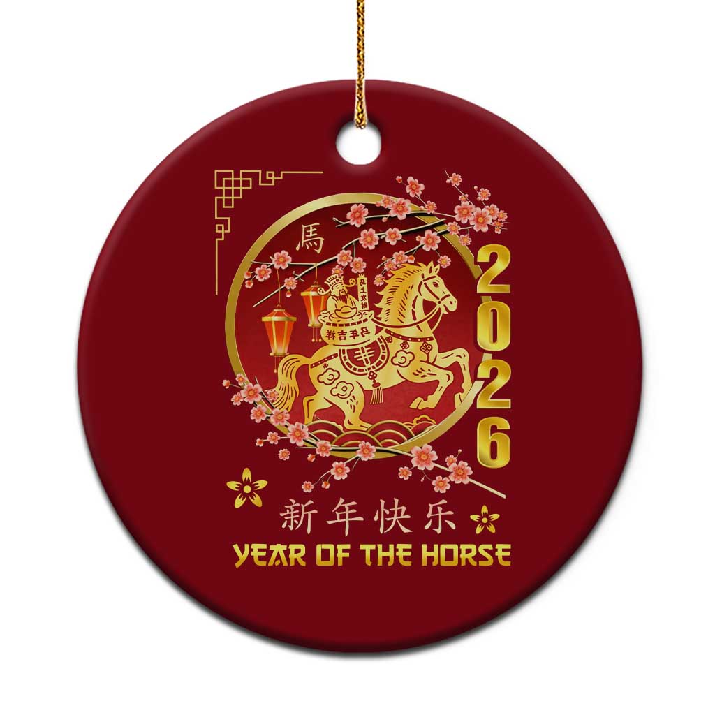 2026 Year of the Horse Lunar New Year Ceramic Ornament TS10 1pc Red Print Your Wear