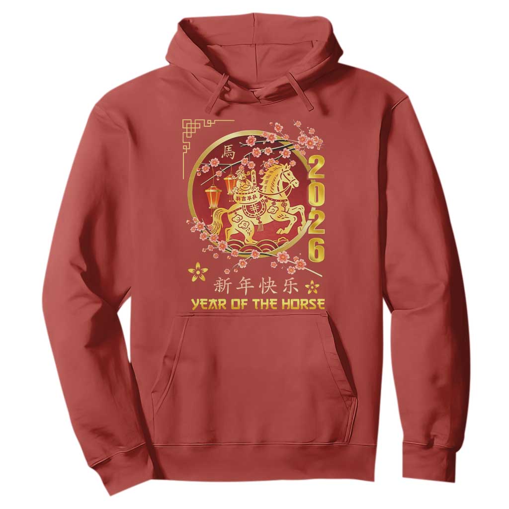 2026 Year of the Horse Lunar New Year Hoodie TS10 Red Print Your Wear