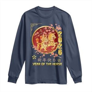 2026 Year of the Horse Lunar New Year Long Sleeve Shirt TS10 Navy Print Your Wear