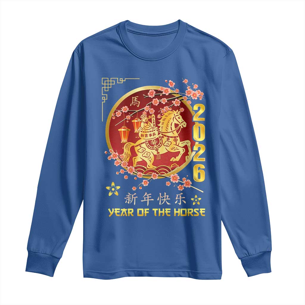 2026 Year of the Horse Lunar New Year Long Sleeve Shirt TS10 Royal Blue Print Your Wear