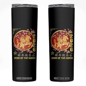 2026 Year of the Horse Lunar New Year Skinny Tumbler TS10 Black Print Your Wear