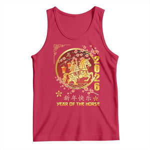2026 Year of the Horse Lunar New Year Tank Top TS10 Red Print Your Wear