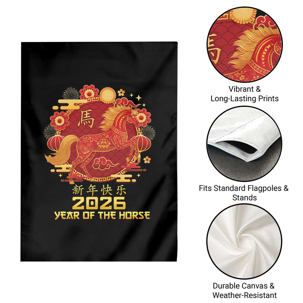 Chinese New Year 2026 Garden Flag Year of The Horse TS10 Print Your Wear