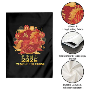 Chinese New Year 2026 Garden Flag Year of The Horse TS10 Print Your Wear