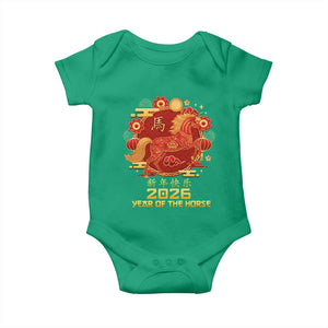 Chinese New Year 2026 Baby Onesie Year of The Horse TS10 Irish Green Print Your Wear