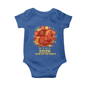 Chinese New Year 2026 Baby Onesie Year of The Horse TS10 Royal Blue Print Your Wear
