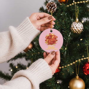Chinese New Year 2026 Ceramic Ornament Year of The Horse TS10 1pc Light Pink Print Your Wear