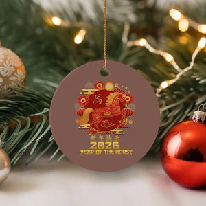 Chinese New Year 2026 Ceramic Ornament Year of The Horse TS10 1pc Mocha Print Your Wear