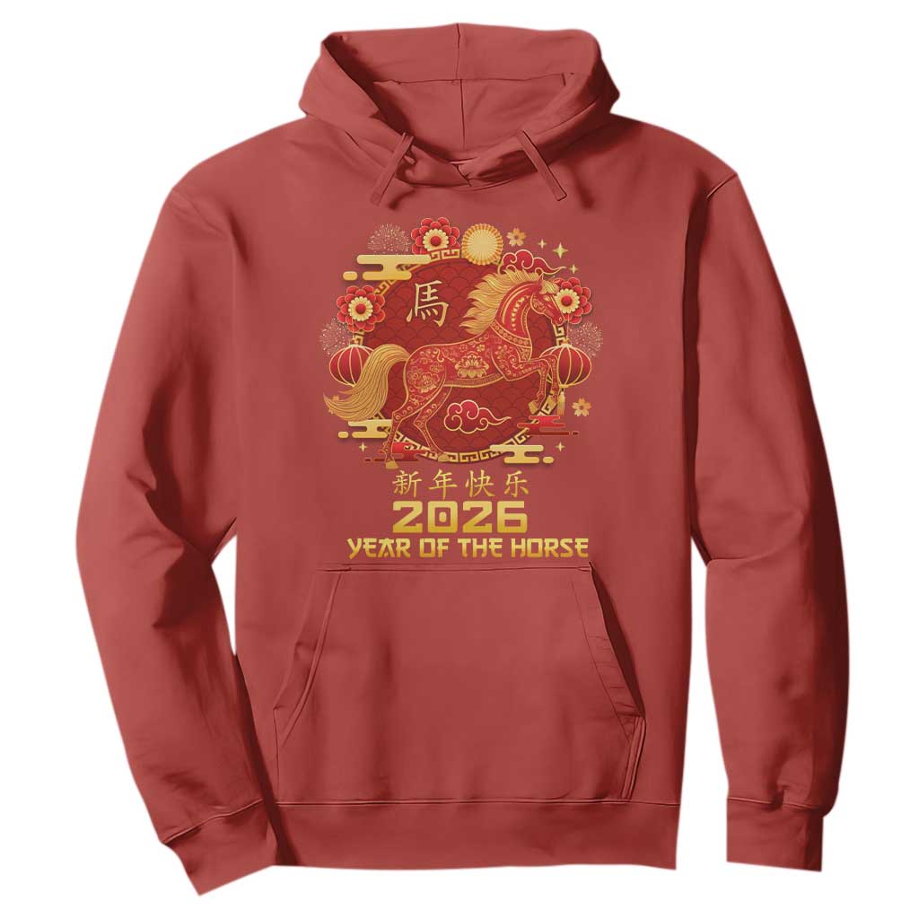 Chinese New Year 2026 Hoodie Year of The Horse TS10 Red Print Your Wear