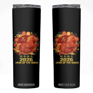 Chinese New Year 2026 Skinny Tumbler Year of The Horse TS10 Black Print Your Wear