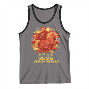 Chinese New Year 2026 Tank Top Year of The Horse TS10 Deep Heather Black Print Your Wear
